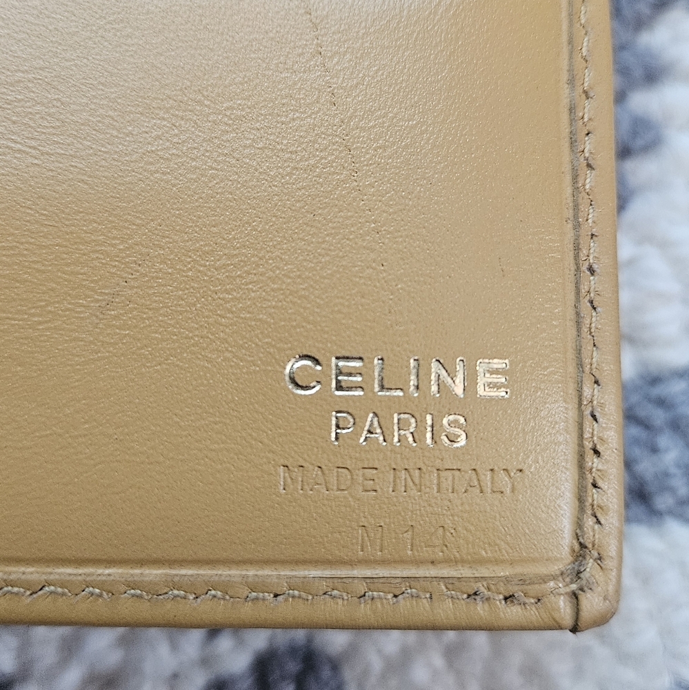 EUC CELINE Paris Vintage Triomphe Monogram & Tan Leather 2 sided Wallet - Picture 5 of 14